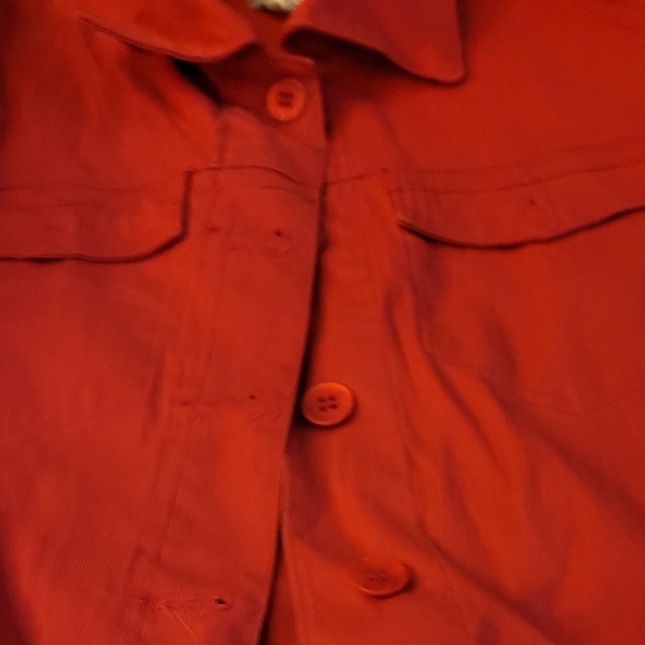 FDJ French Dressing Womens Red Button Up Long Sleeve Shirt Red - Picture 2 of 5